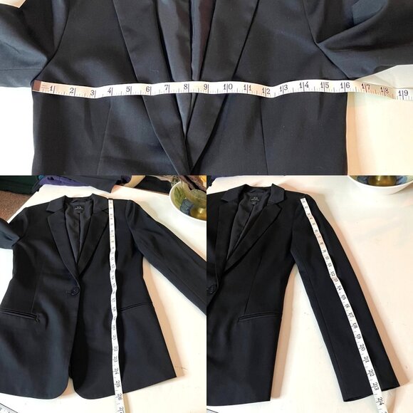 Armani Exchange Women's Black Blazer Size 0 One-Button Closure Long Sleeve Lined - Picture 5 of 6